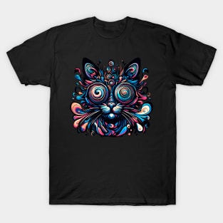 Abstract Psychedelic Cat T-Shirt